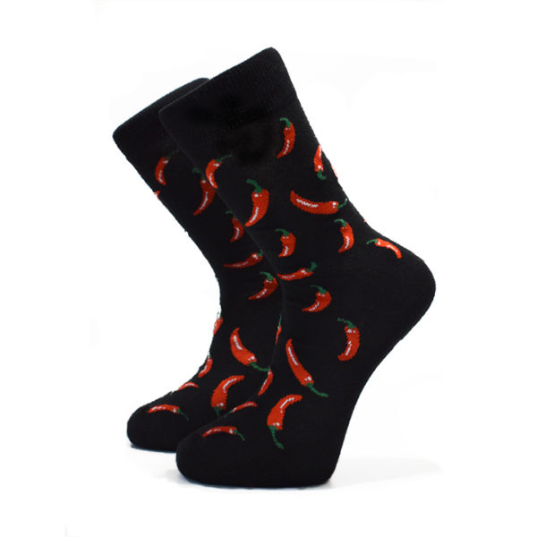 Černé ponožky s chilli papričkami ver.2